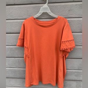 Ava & Vic Short Sleeve Orange Top Sz 3X